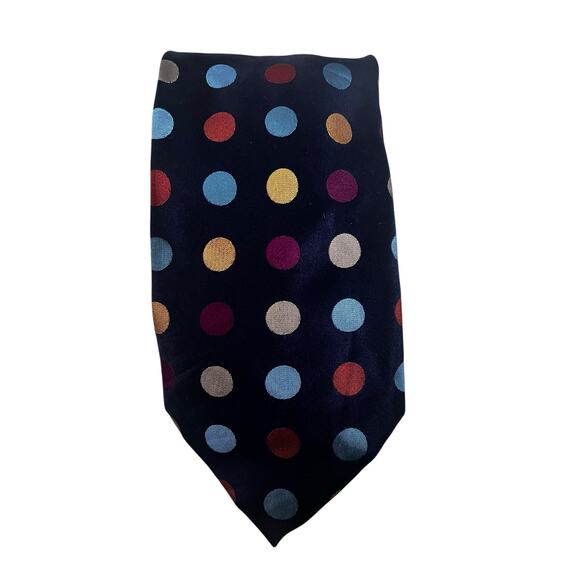 Paul Fredrick Men’s Tie colorful dot 100% silk made in Italy. - Picture 1 of 3